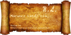 Maruncz Letícia névjegykártya